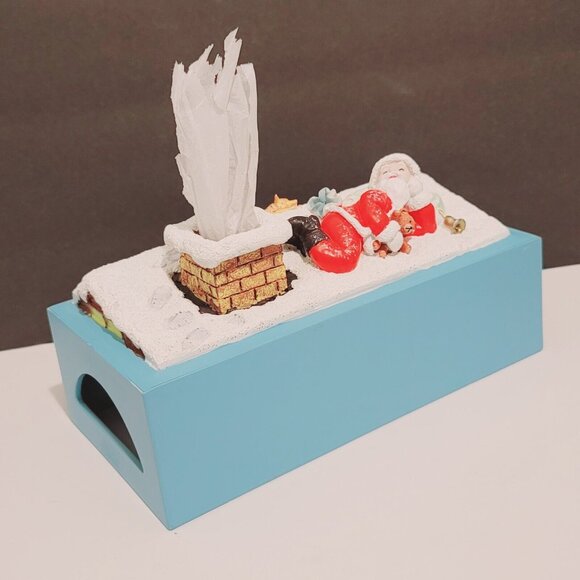 Sassy Santa on Roof 3D Christmas Tissue Box Hold Cover Tokyo Japan Rotary Hero - Picture 1 of 16